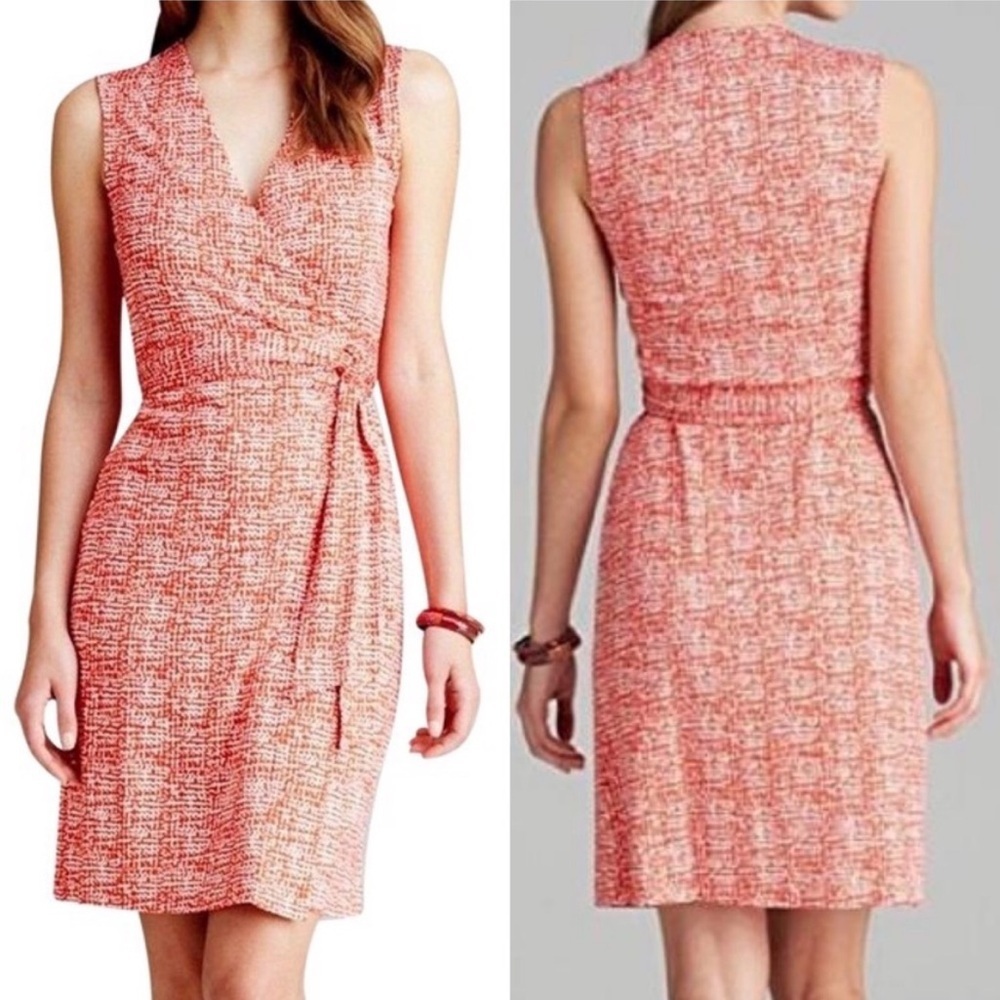 Diane von Furstenberg New Yahzi Wrap Dress Red White Print Silk Size 2 - Picture 5 of 14